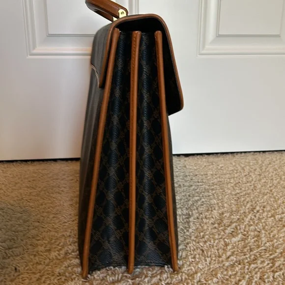 Bally Black and Brown Monogram Briefcase Computer Bag- Rare! - Picture 4 of 12